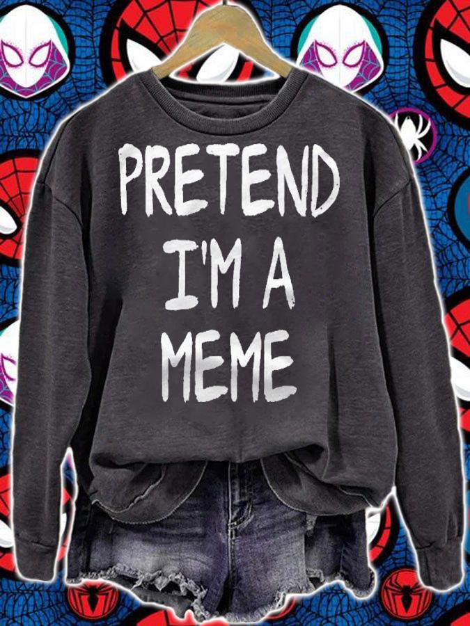 Pretend Im A Meme Lazy Halloween Costume Party Shirt