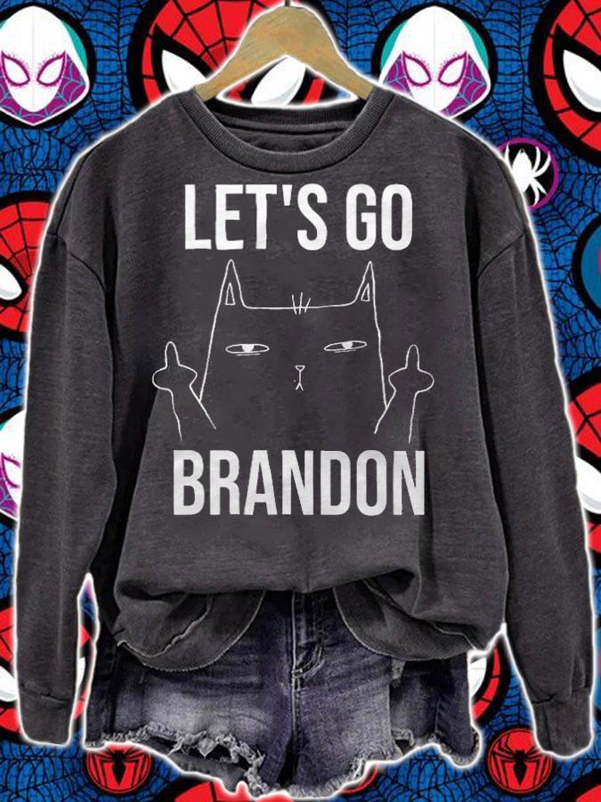 Trending let's Go Brandon Cat Fuck T-Shirt Anti Biden T-Shirt sweatshirt