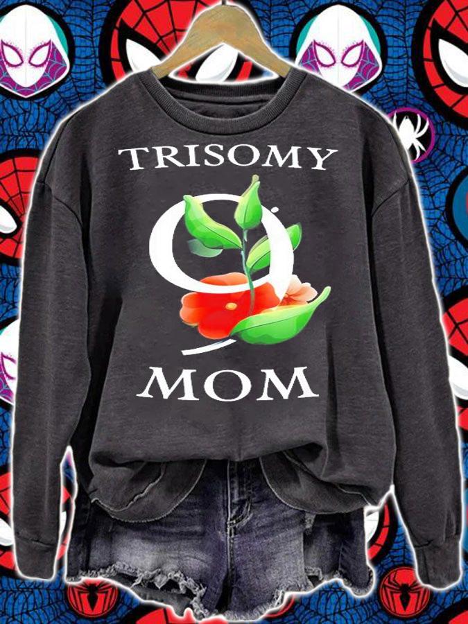 Trisomy 9 Awareness Day Mom Floral Big 9 T-Shirt
