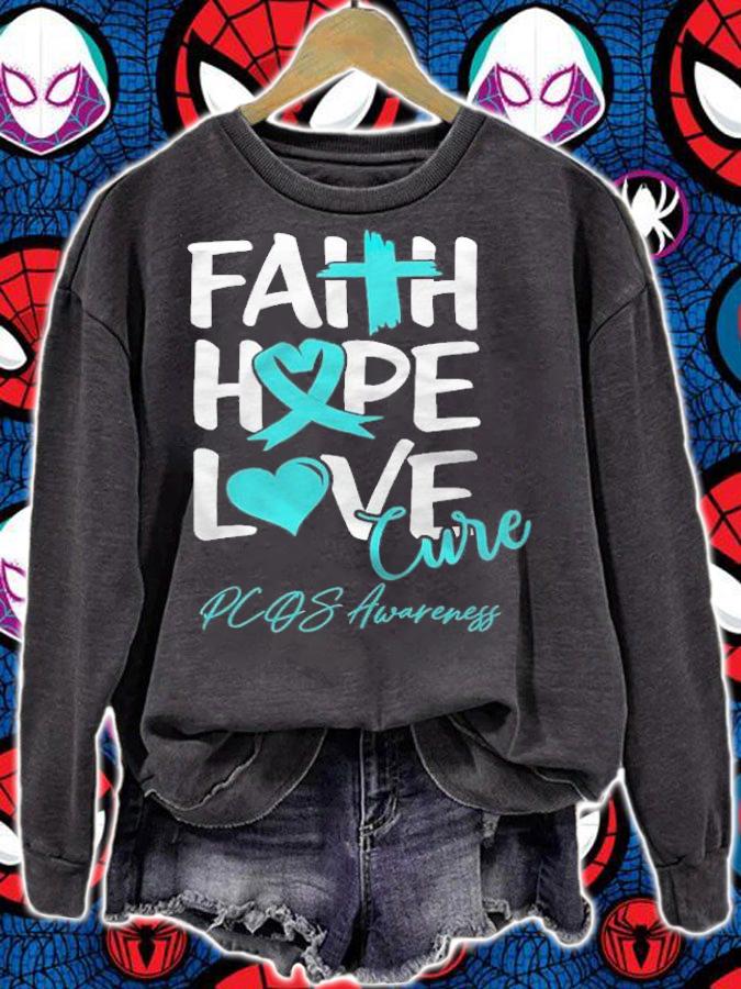 Faith hope love cure PCOS awareness shirt