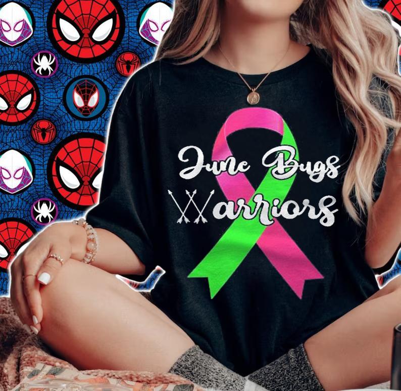June Bugs Warriors Breast Cancer Awareness 2 Sided Shirt woman shirt