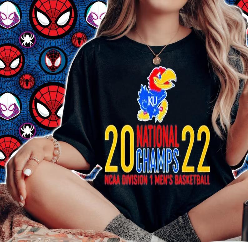 Kansas Jayhawks National Champs 2022 NCAA Division 1 Mens Basketball T-Shirt