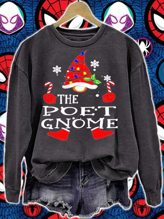 Poet Gnome Red Plaid Matching Christmas Pajama T-Shirt