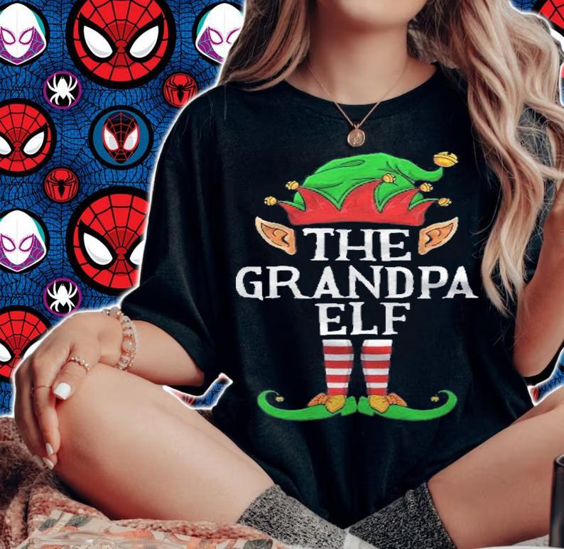 The Grandpa Elf Matching Family Christmas Holiday Group Gift Shirt
