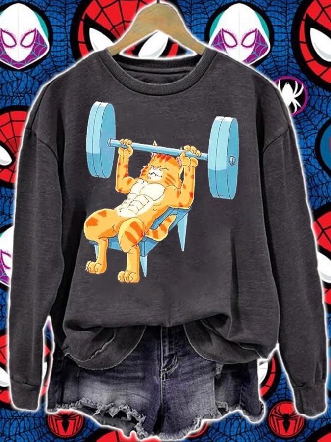 Weight Lifting L1 Cat Bench Press Powerlifting T-Shirt sweatshirt