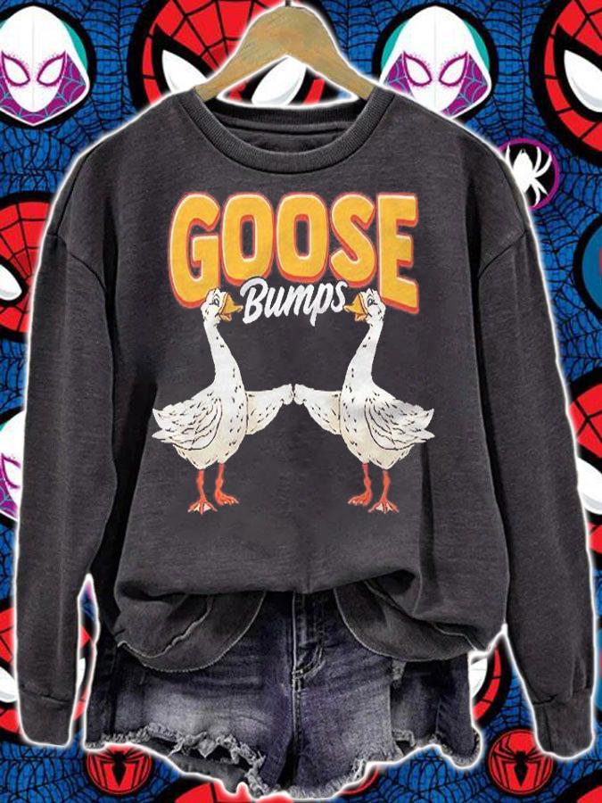 Cute & Funny Goose Bumps Goosebumps Animal Pun Pullover Shirt