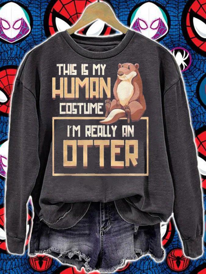 Funny Otter Costume Gift Otter Halloween Costume Shirt sweatshirt