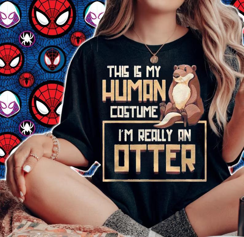 Funny Otter Costume Gift Otter Halloween Costume Shirt woman shirt