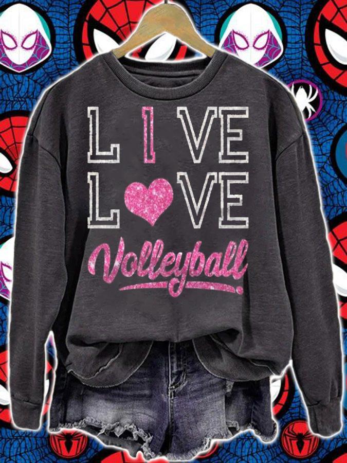 I Live Love Volleyball Volleyballs Team Sports Player Pullover Shirt