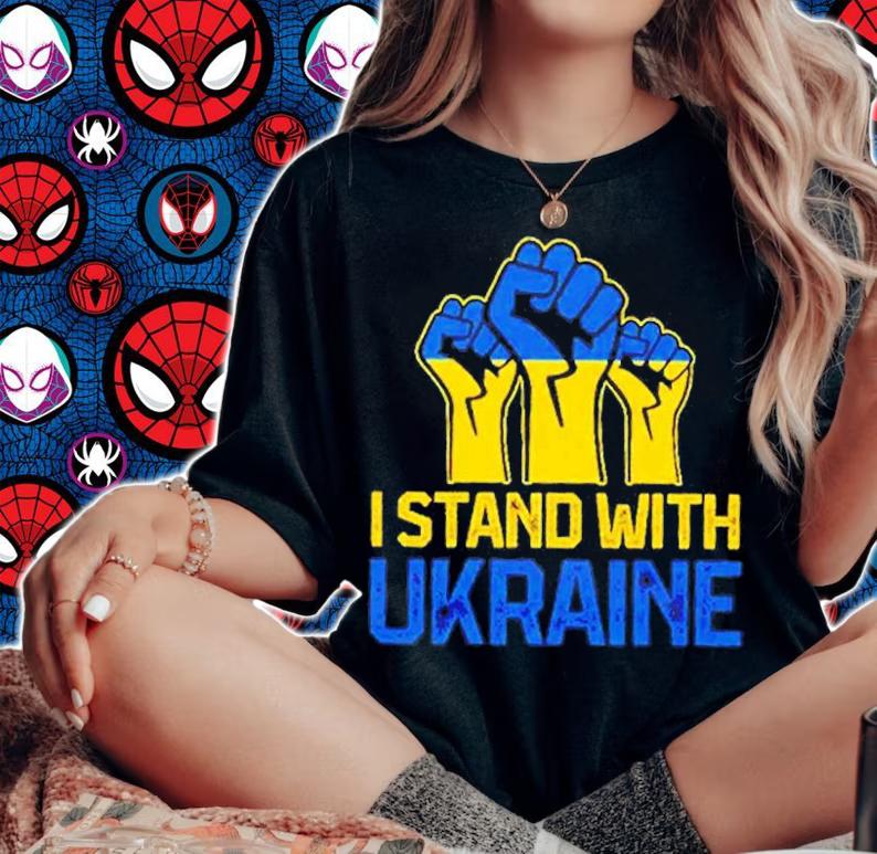 I Stand With Ukraine Support Hand T-Shirt