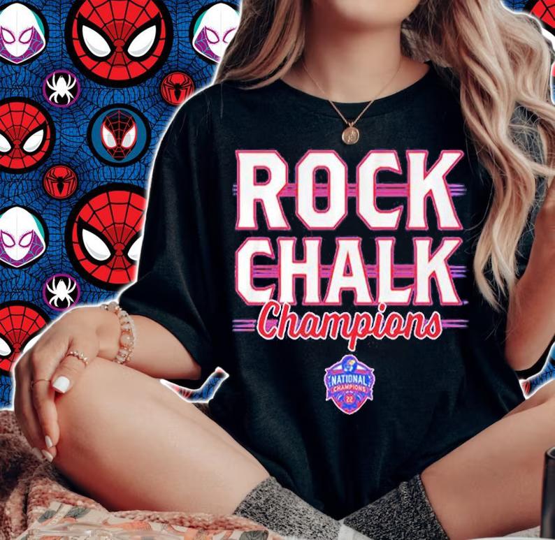 Kansas Basketball Rock Chalk Champions T-Shirt woman shirt