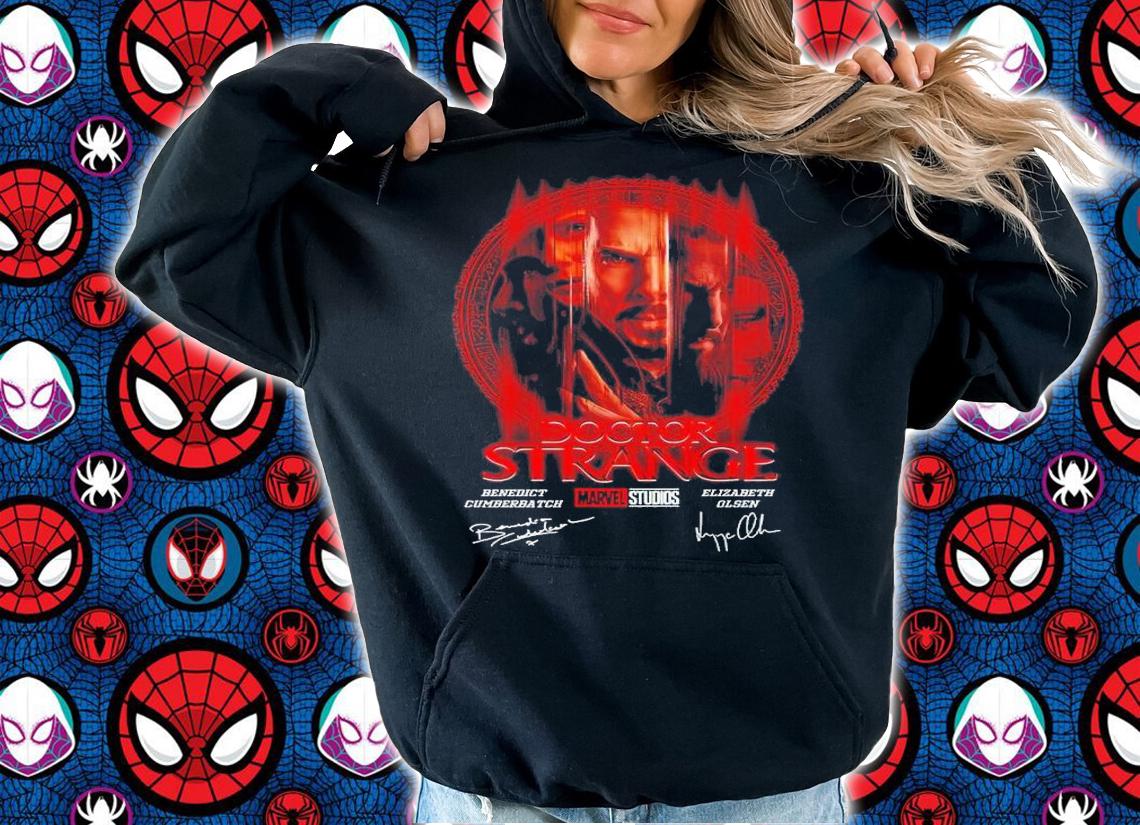 Marvel Doctor Strange Benedict Cumberbatch Elizabeth Olsen Signatures Shirt hoodie