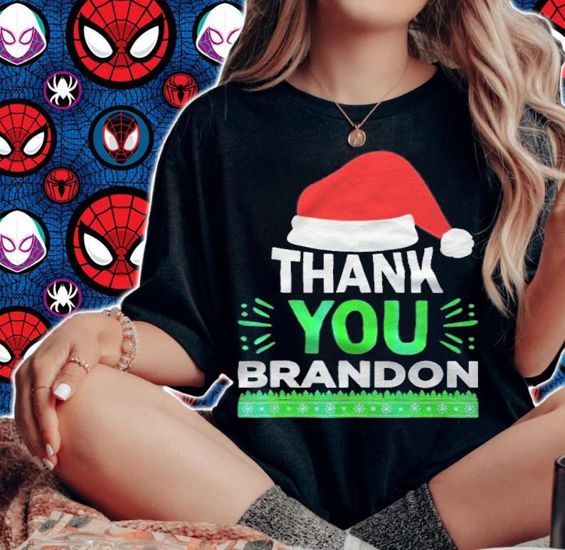 Thank you Brandon Christmas hat T-shirt woman shirt