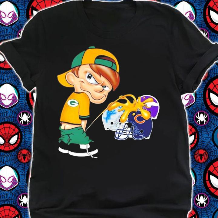 Green Bay Packer Calvin Peeing Piss On Other Sports Teams t-shirt