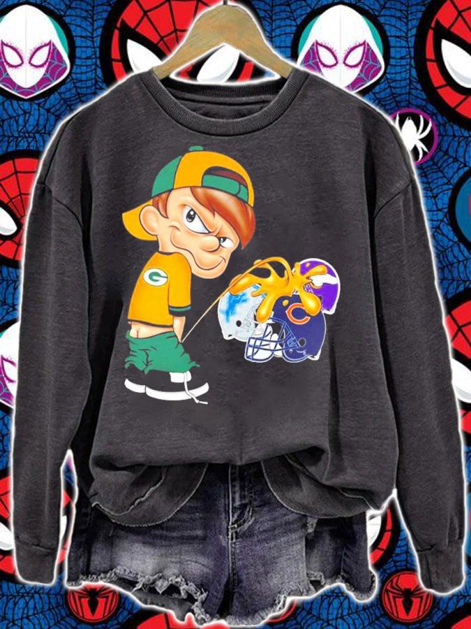 Green Bay Packer Calvin Peeing Piss On Other Sports Teams t-shirt