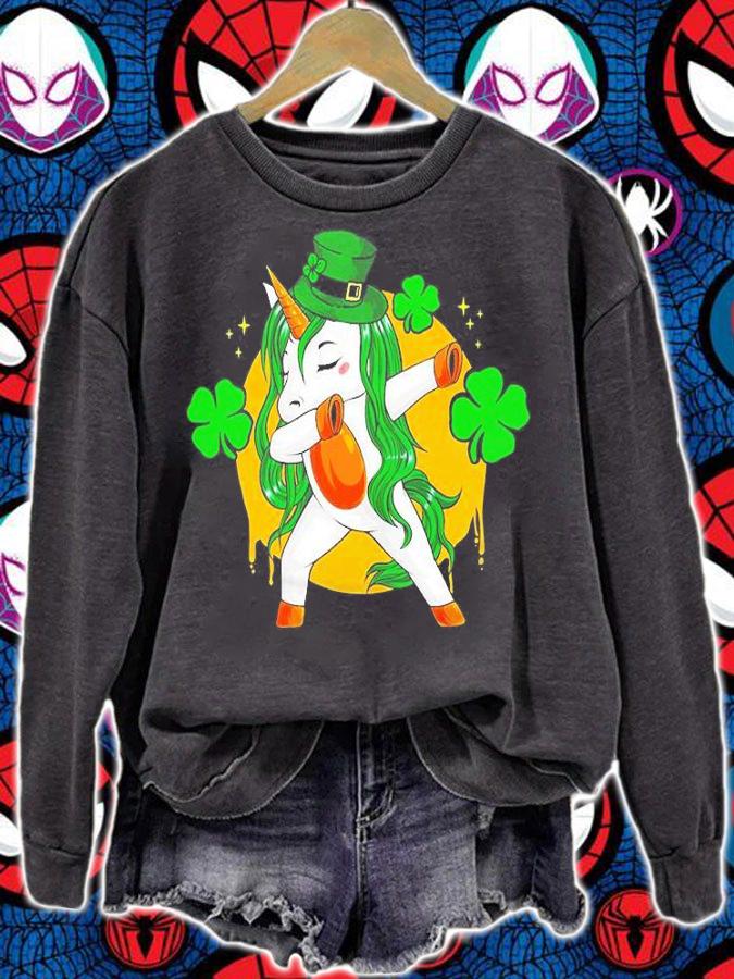 Funny Unicorn Leprechaun Green Hat St. Patrick's Day Shirt sweatshirt
