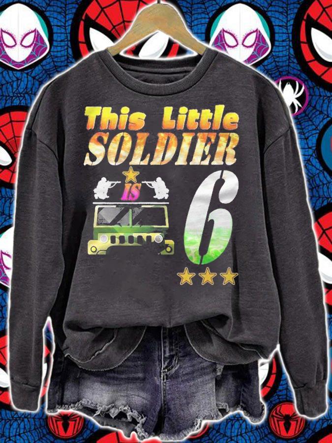 Kids 6 Years Old Soldier 6Th Military Army Soldier Birthday Party Shirt sweatshirt