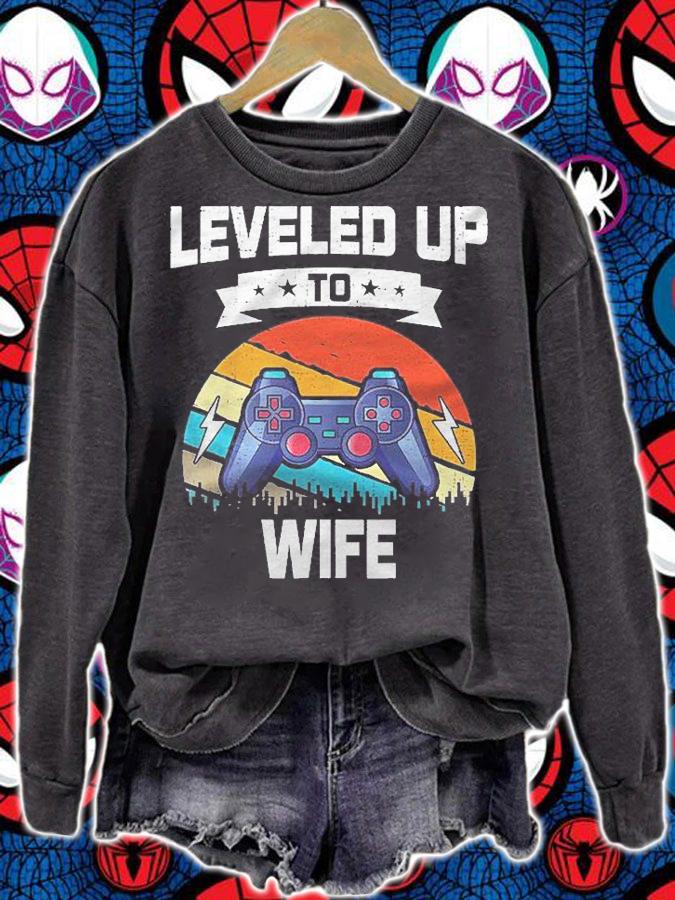 Leveled Up To Wife Video Game Gaming Shirt sweatshirt