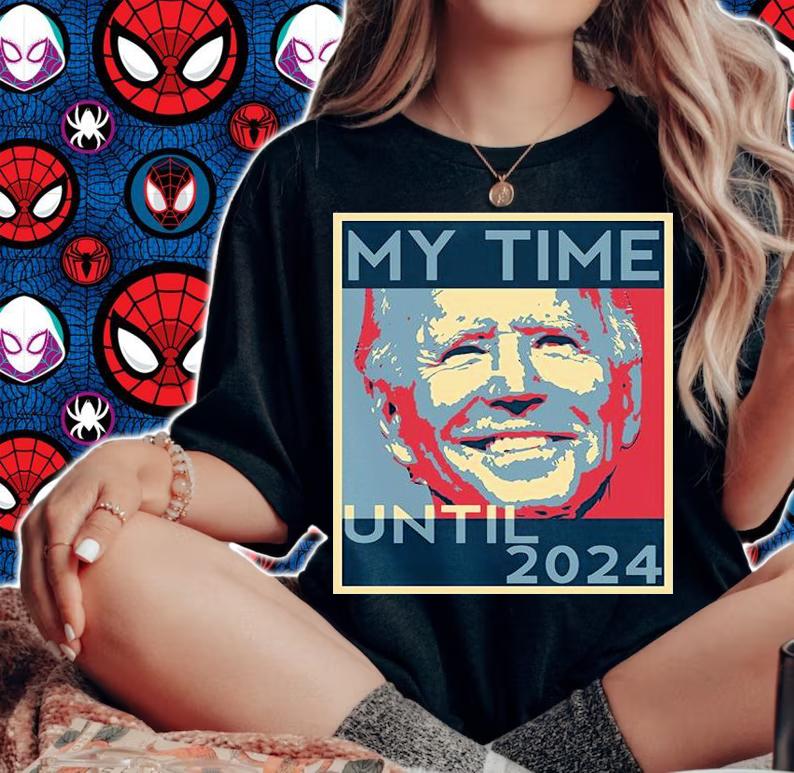 My Time Until 2024 Biden Poster Vintage T-Shirt woman shirt