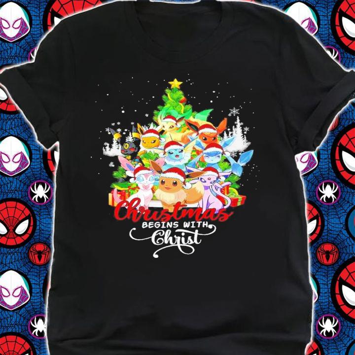 Pokemon Christmas Begins With Christ Shirt shirt