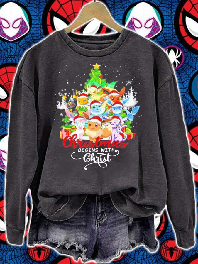 Pokemon Christmas Begins With Christ Shirt sweatshirt