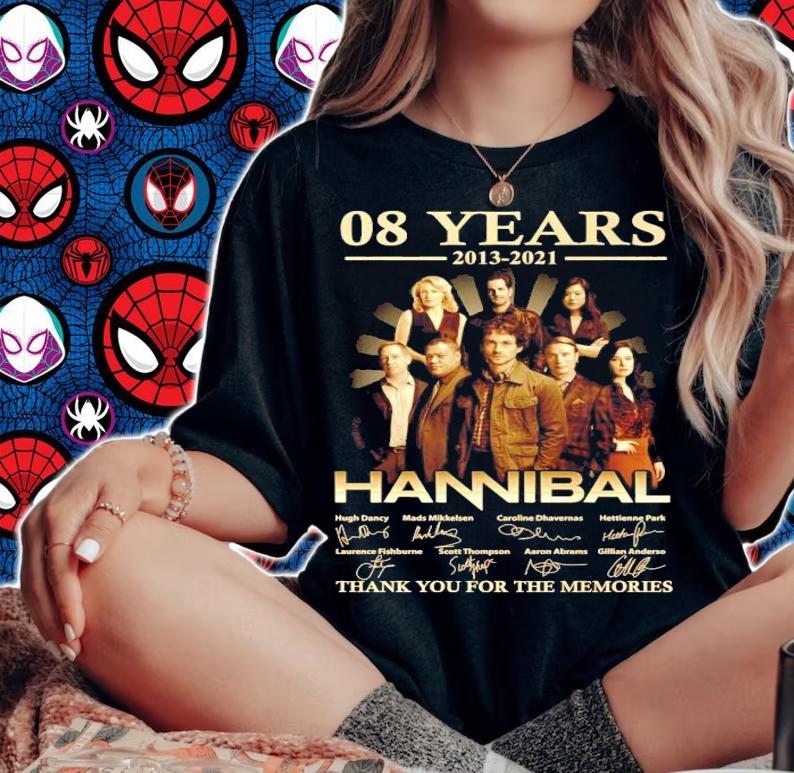 08 years 2013 2021 Hannibal signatures t-shirt