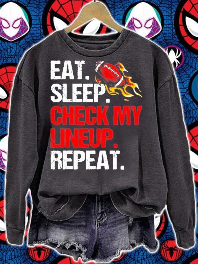 Eat Sleep Check My Lineup Repeat T-Shirt