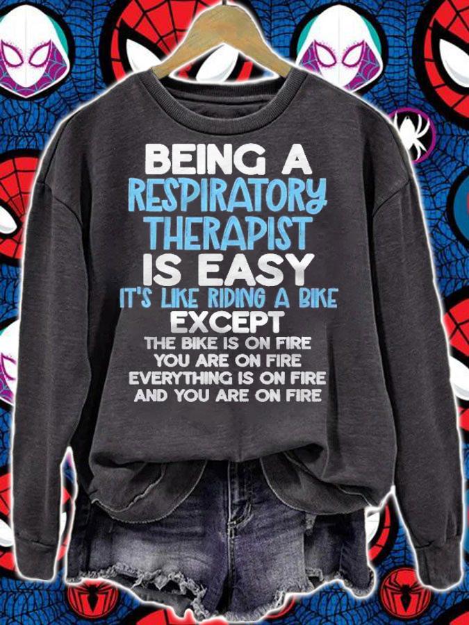 Hilarious Respiratory Therapist Is Easy On Fire Funny Rrt Shirt