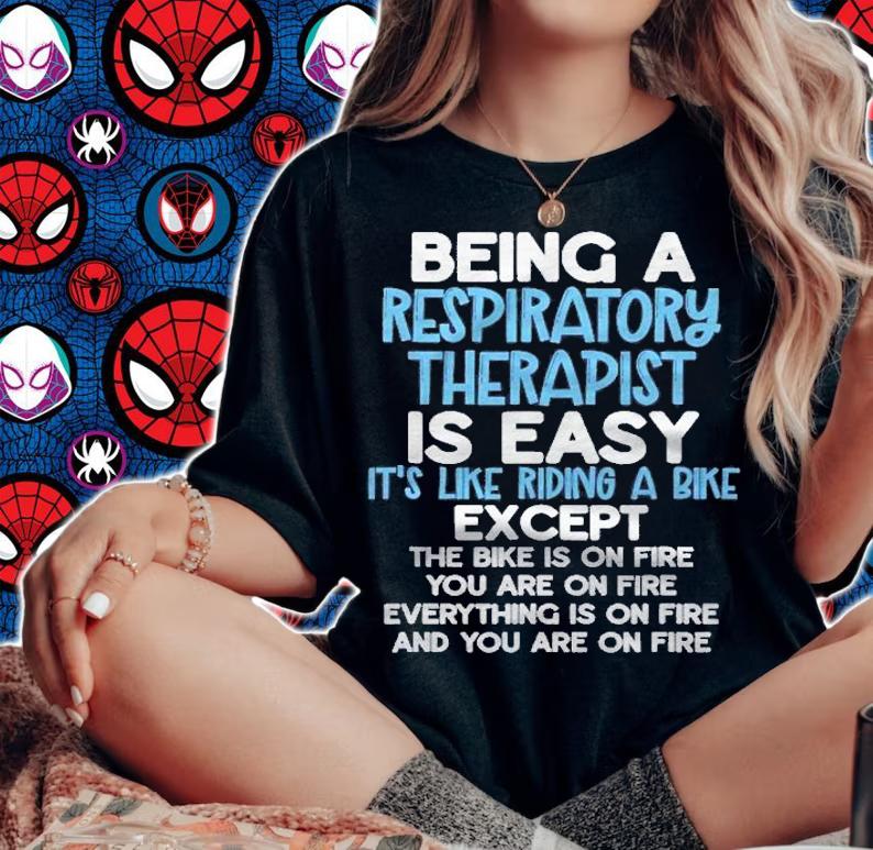 Hilarious Respiratory Therapist Is Easy On Fire Funny Rrt Shirt