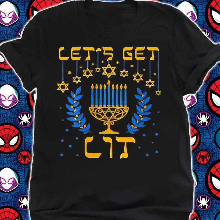 Let's Get Lit Hanukkah Shirt Jew Menorah Jewish Chanukkah T-Shirt shirt