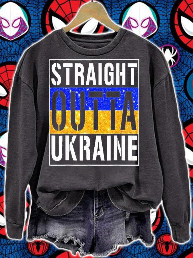 Straight Outta Ukraine Support I Stand With Ukraine T-Shirt sweatshirt