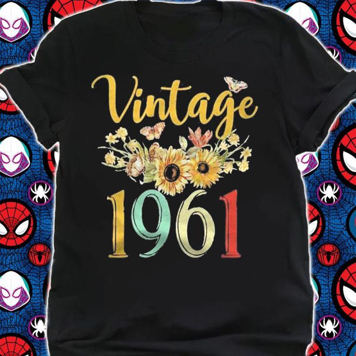 Vintage 1961 Sunflower 60Th Birthday Awesome Since 1961 Ver2 Shirt shirt