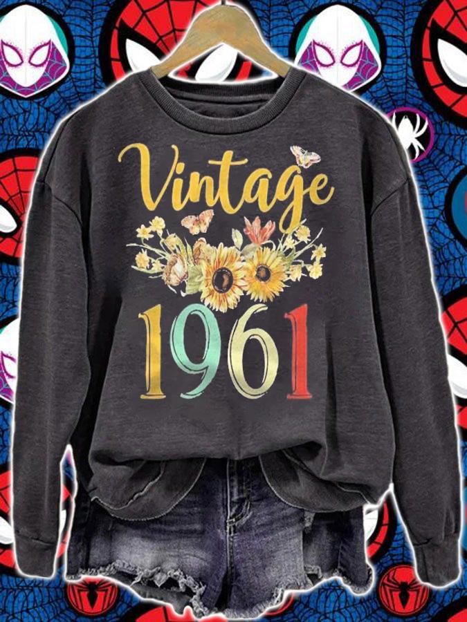 Vintage 1961 Sunflower 60Th Birthday Awesome Since 1961 Ver2 Shirt sweatshirt