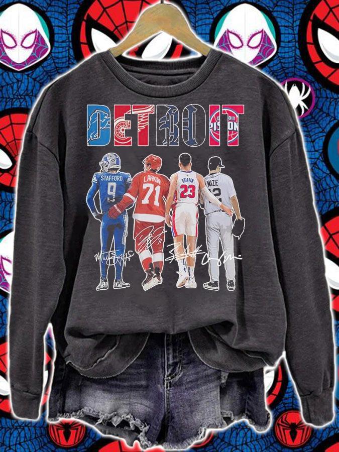 Detroit Matthew Stafford Dylan Larkin Blake Griffin Casey Mize Signatures T-Shirt
