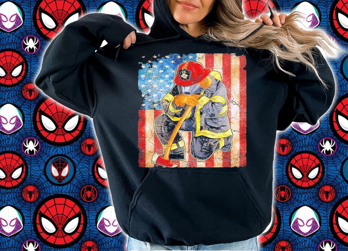 Firefighter American Flag Memorial Day Fireman Patriotic T-Shirt