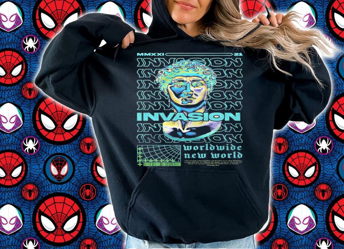 Invasion Worldwide New World Statue T-shirt