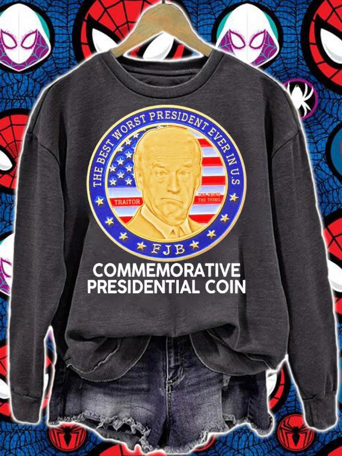 Joe Biden The Best Worst President Ever In US Commemorative Presidential Coin Shirt