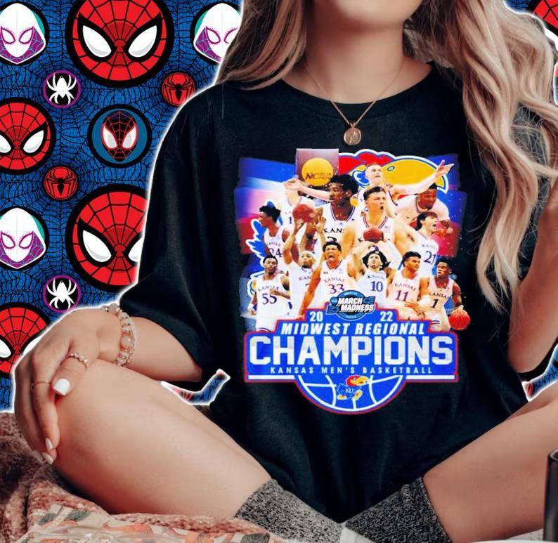 Kansas Jayhawks 2022 Midwest Regional Final Champions Kansas Men's Basketball 2022 Shirt woman shirt