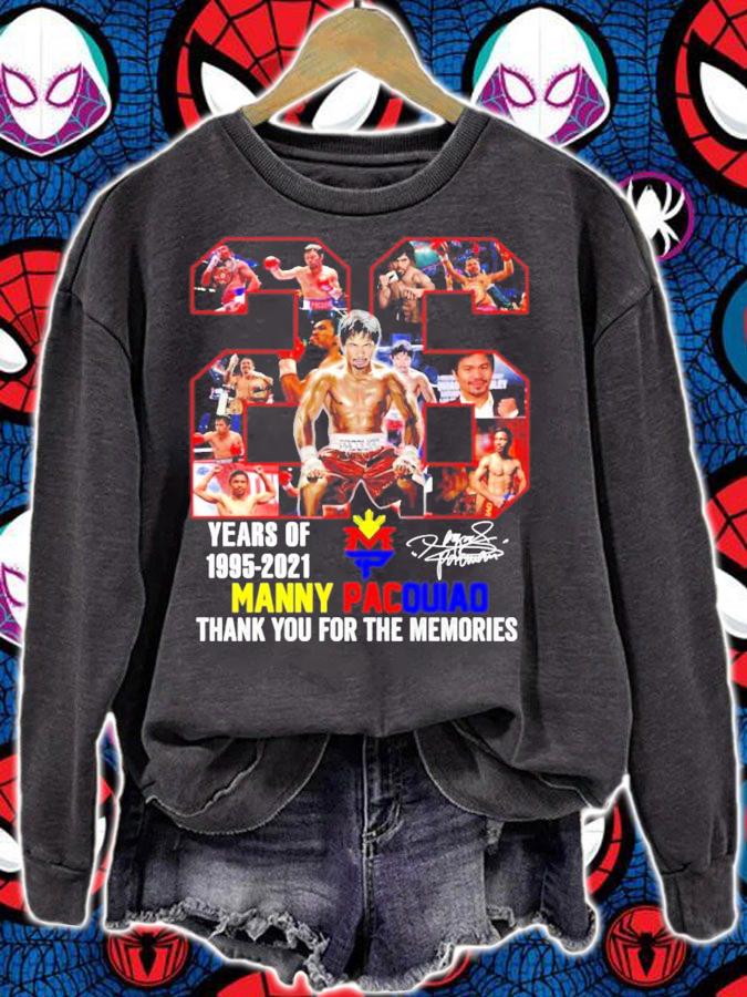 Manny Pacquiao signature 26 Years Of 1995-2021 t-shirt sweatshirt