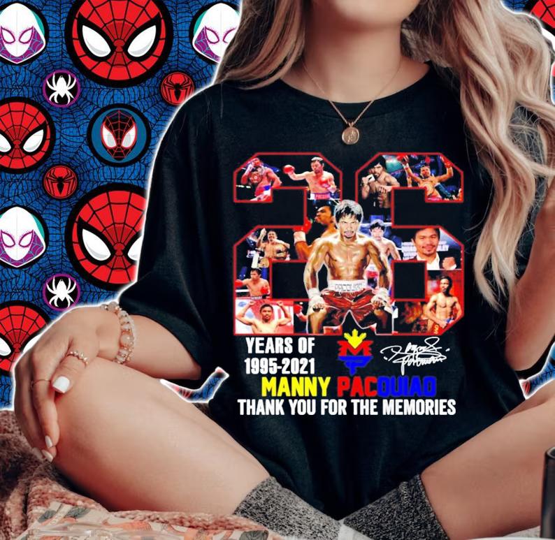 Manny Pacquiao signature 26 Years Of 1995-2021 t-shirt woman shirt