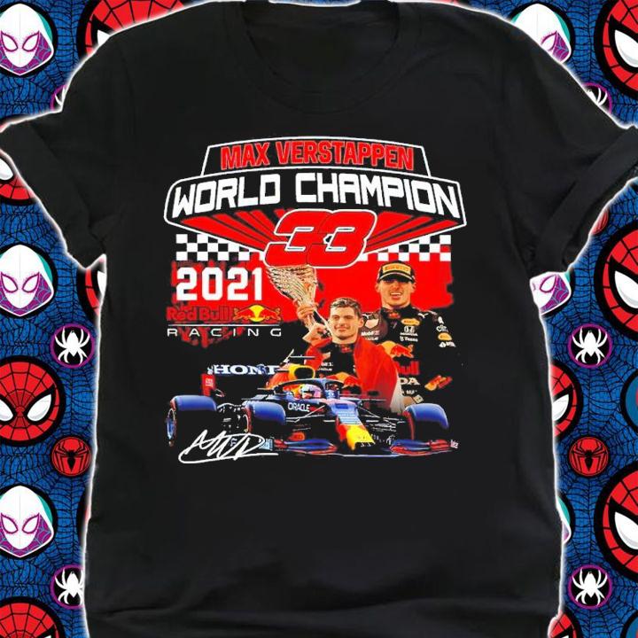 Max Verstappen World Champion 2021 signature shirt