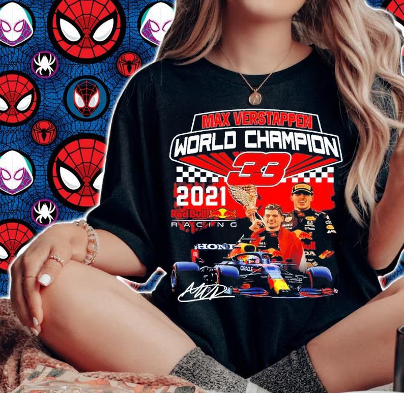 Max Verstappen World Champion 2021 signature shirt