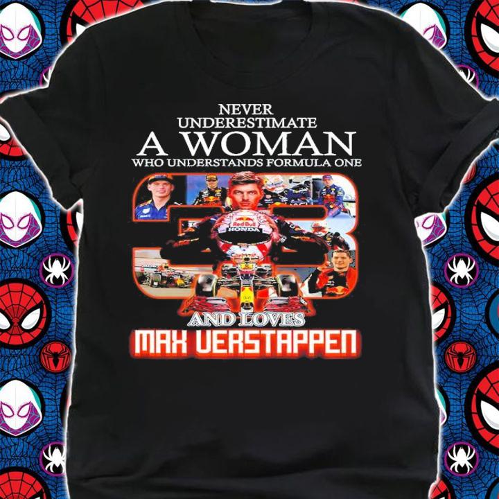 Never Underestimate A Woman Who Understands Formula 1 And Loves Max Verstappen Shirt