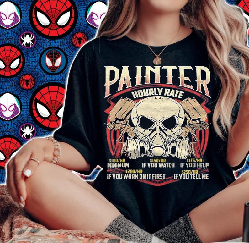 Painter Hourly Rate Auto Spray Car Painting Shirt woman shirt