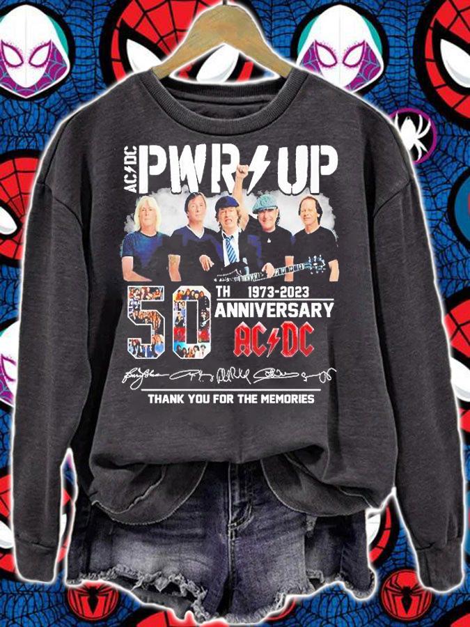 PWR Up 50th Anniversary ACDC 1973 2023 Thank You For The Memories T-Shirt sweatshirt