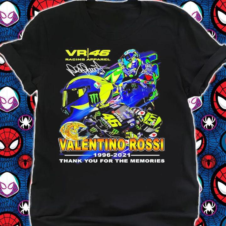 VR 46 Valentino Rossi 1996-2021 Signatures Thank You For The Memories Shirt