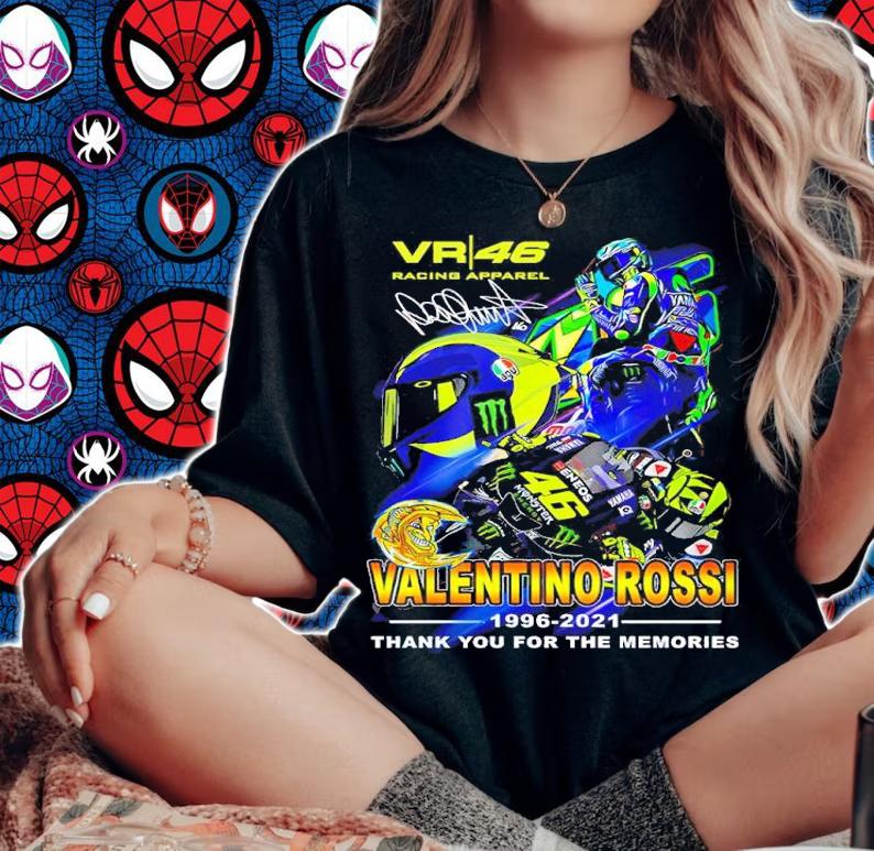 VR 46 Valentino Rossi 1996-2021 Signatures Thank You For The Memories Shirt