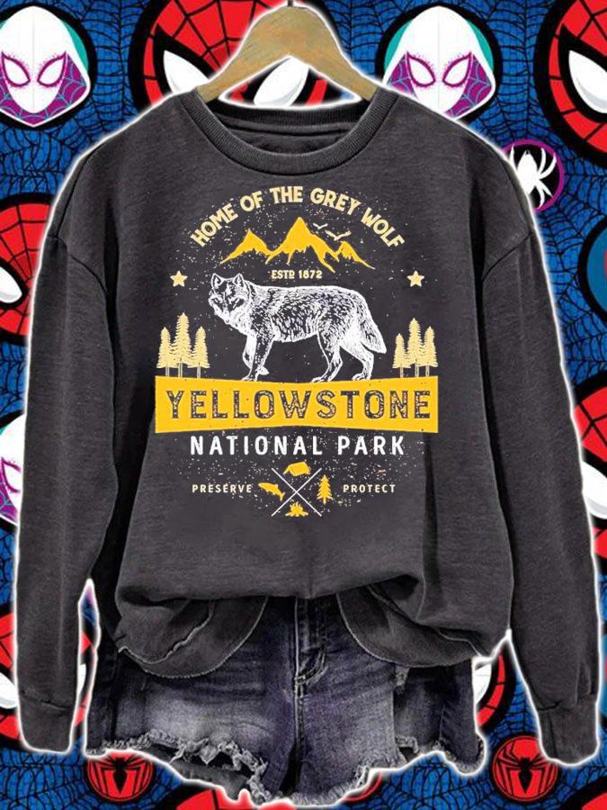 Yellowstone National Park Grey Wolf Home Of The Grey Wolf Shirt sweatshirt