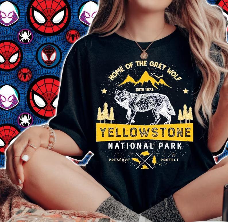 Yellowstone National Park Grey Wolf Home Of The Grey Wolf Shirt woman shirt