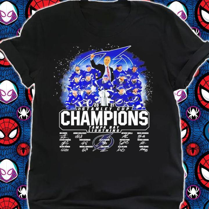 2021 Stanley Cup Champions Tampa Bay Lighting signatures shirt